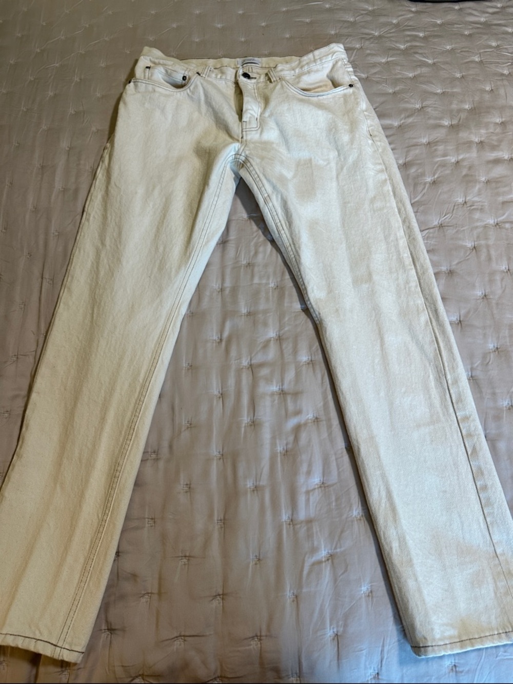 Saturdays New York City Men's Light Cream Slim Straight Jeans